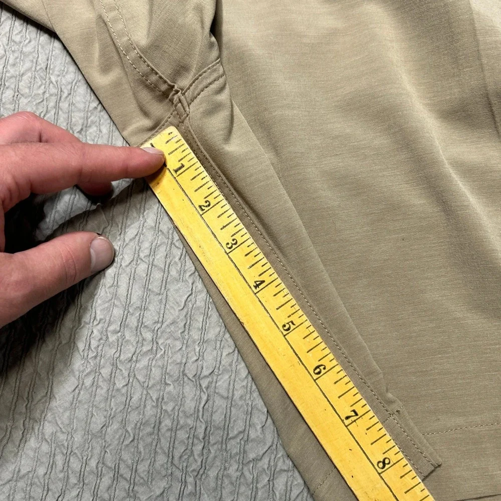 Faherty All Day Shorts Mens 38 Khaki Tan Hybrid Board Shorts Stretch Quick Dry